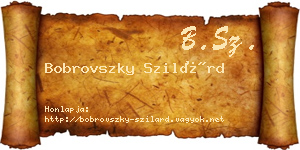 Bobrovszky Szilárd névjegykártya
